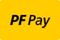 PF Pay Logo auf gelbem Hintergrund