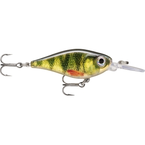 X-Light Shad 4cm, 4g, FNS04 PEL: Angelköder mit Barschmuster, Drillingen und durchsichtiger Kunststofflippe
