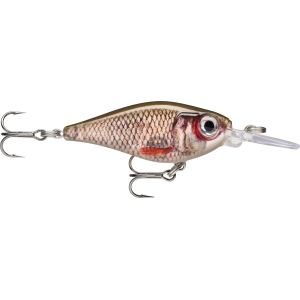 X-Light Shad 4cm, 4g, FNS04 ROL: Angelköder mit Fischschuppenmuster, Drillingen und durchsichtiger Tauchschaufel