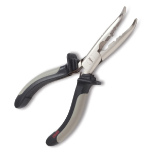 Lösezange 16,5cm, gebogen: Präzisionszange mit gebogenen Backen zum Lösen von Haken beim Angeln.