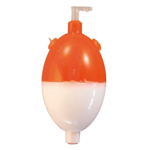 Buldo oval, rot/weiss, 8g: Orange-weißer Angelpose/Schwimmer.