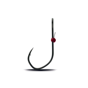 ChebOo® Lok 7230NE Gr. 6, 5 Stück: Angelhaken mit roter Perle am Schenkel.