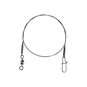 Das 6 kg schwere und 50 cm lange Ultra Titan 1x7-Vorfach (2 Stück, SB) verfügt über einen Wirbel und einen Karabiner für die sichere Befestigung von Ködern oder Haken - ideal für zuverlässiges Angeln.