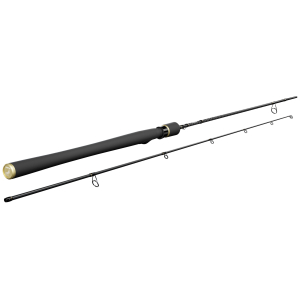 Die PS1811 Curve RS-2 ist eine zweiteilige schwarze Angelrute mit einem Schaumstoffgriff und mehreren Schnurführungen, die getrennt auf weißem Hintergrund dargestellt sind.