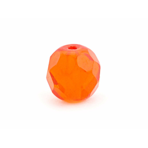 6mm facettierte Glasperlen – orange, 10 Stück. Orangefarbene Schmuckperlen.