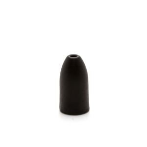 Tungsten Bullet Weight schwarz, 7g: Schwarzes, tropfenförmiges Angelgewicht mit Loch.