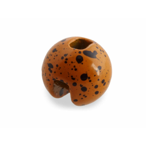 Tungsten-Perlen pellet-braun, 1,2g: Braune Tungstenperle mit schwarzen Sprenkeln und Loch