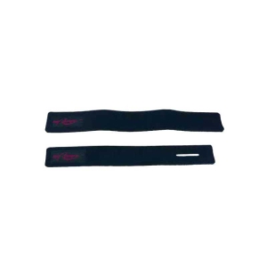 Klettbandset: Zwei schwarze Klettbänder mit rotem Logo.