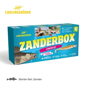 Zanderbox Starter-Set: Angelköder-Box für Zander mit Anleitung und Zubehör.