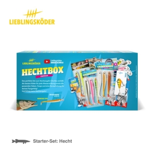 Hechtbox Starter-Set: Angelköder-Set zum Hechtangeln mit Haken und Zubehör.