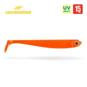 Möhrchen 15cm: Oranger Angelköder, Gummifisch für Raubfischangeln