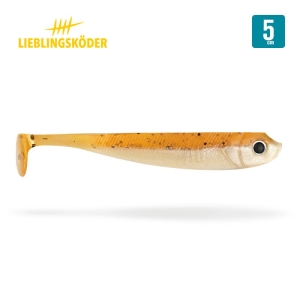 Lieblingsköder Whisky 5cm: Gelb-weißer Angelköder für Raubfische.