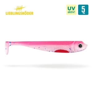 Lieblingsköder Pinky 5cm: Pinker Angelköder für Raubfische, UV-aktiv