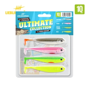 Lieblingsköder Ultimate Collection Trübes Wasser 10cm: 4 bunte Angelköder für trübes Wasser, inkl. Anleitung & Sticker