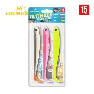 Ultimate Collection trübes Wasser 15cm: Gummifische in Weiß, Pink & Gelb zum Angeln im trüben Wasser