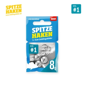 Spitze Haken #1 8g: Extrem scharfe und stabile Angelhaken für 5cm Lieblingsköder, Größe 1.