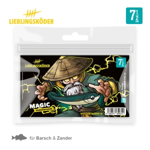 Lieblingköder Magic 7,5cm: Angelköder-Packung mit Wizard-Illustration für Barsch und Zander