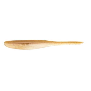 Shad Impact 3″ / 7,6cm Wakasagi: Tanfarbener Softplastik-Köder mit schlankem Schaufelschwanz.