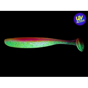 Easy Shiner 2" Orange Shiner: Grün-oranger UV-aktiver Angelköder mit Schaufelschwanz.