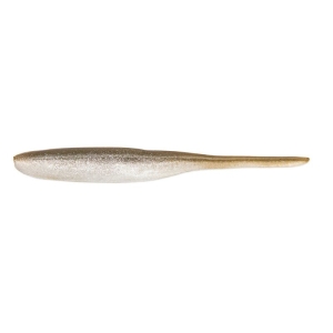 Shad Impact 3" Arkansas Shiner: Weicher Kunststoff-Angelköder in Shad-Form, Silber und Braun.