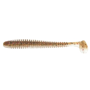 Swing Impact 2.5″ Barsch (BA-Edition) Angelköder mit geripptem Körper und Schaufelschwanz.