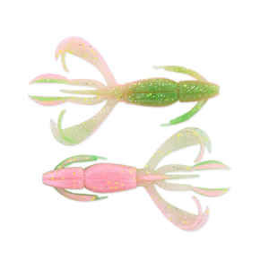 Crazy Flapper 2.8" Electric Chicken Köder: Grün-pinke Angelköder mit Flatterarmen.