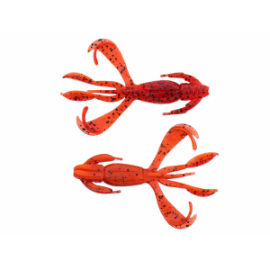 Crazy Flapper 2" Delta Craw: Orangefarbener Angelköder mit Krallen und schwarzen Sprenkeln.