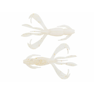 Crazy Flapper 2″ / 5,1cm Sight Flash: Weiße Angelköder mit Flatterarmen und goldenem Glitzer