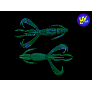 Crazy Flapper 2.8″ / 7,1cm – Tasty Motoroil: Grüne, UV-aktive Angelköder im Detail.