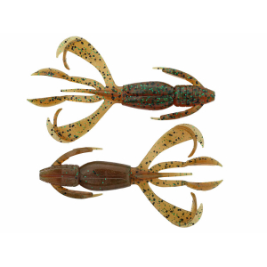 Crazy Flapper 2.8" Tasty Motoroil: Craw-artige Angelköder in Braun- und Grüntönen.