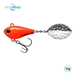 SPINMAD Jigmaster Möhrchen 12g: Oranger Angelköder mit Spinnerblatt und Drilling