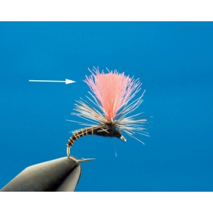 Fliegenfischen Fliege mit rosa Flügel, Polypropylen im Strang schwarz
