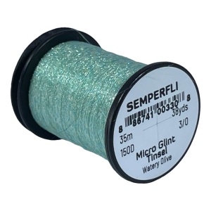 SEMPERFLI Micro Glint Nymph Tinsel Wasserolive: Schimmerndes Bindematerial für Fliegenfischen