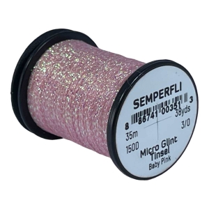 Micro Glint Nymph Tinsel Baby Pink (Rosa): Glitzernder Bindefaden für Nymphen