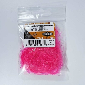 Synthetisches Crystal Marabou 20mm Bonbonrosa: Flauschiges Material in leuchtendem Pink für kreative Projekte.