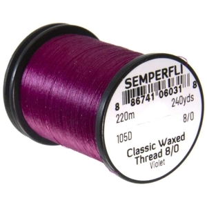 Bindefaden Classic Waxed Thread 8/0, 220m, violett: Violette Spule gewachstes Nähgarn von Semperfli
