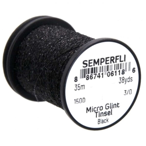 Schwarze Semperfli Micro Glint Nymph Tinsel Spule