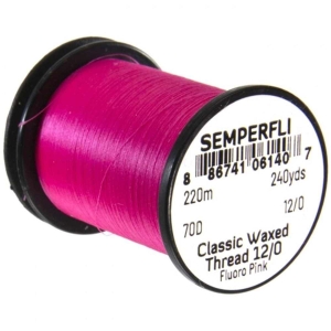 Bindefaden Classic Waxed Thread 12/0, 220m, fluo pink.