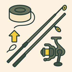 Schnurbespulen mono klar: Angelrute, Rolle und Angelschnur