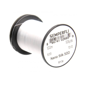 Nano Silk 50D 12/0, weiß (weiss), 100m: Bindegarn zum Fliegenbinden