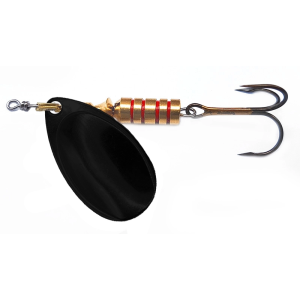 Tondo Black N°3, 7g: Spinner mit schwarzem Spinnerblatt und Drillinghaken ohne Widerhaken.