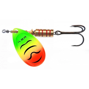 Tondo Fire Tiger N°4 Spinner, 10g, mit Drillingshaken ohne Widerhaken.