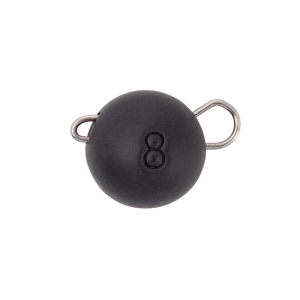 Tungsten Flexible Head schwarz 8g: Schwarzer Angelkopf mit Nummer 8 und flexiblen Ösen, 2 Stück.