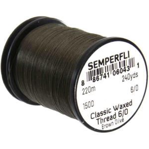 Bindefaden Classic Waxed Thread 6/0, 220m, braun olive