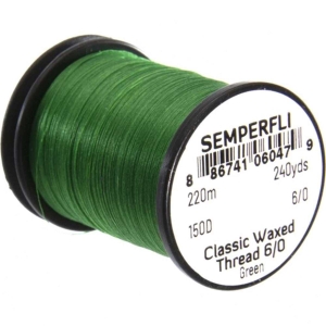 Bindefaden Classic Waxed Thread 6/0, 220m, grün: Gewachster Bindefaden für Fliegenbinden