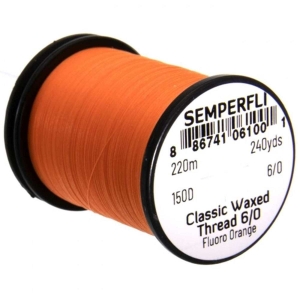 Bindefaden Classic Waxed Thread 6/0, 220m, fluo orange