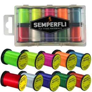 Bindefaden Set Classic Waxed Thread 6/0: 10 Attractor-Farben, 110m Spulen für Fliegenbinden.
