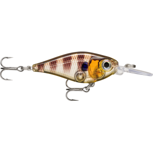 X-Light Shad 4cm, 4g, FNS04 GGIU: Angelköder mit braun-weißem Muster und zwei Drillingen.