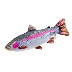 Stofffisch Regenbogenforelle, 62cm: Plüschtier in Form einer Regenbogenforelle.