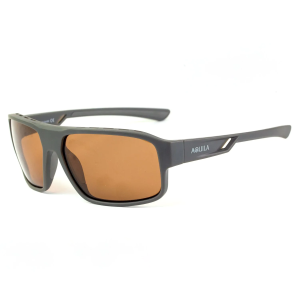 Aquila Guide Polarisationsbrille (braun): Sonnenbrille mit braunen Gläsern und grauem Rahmen.